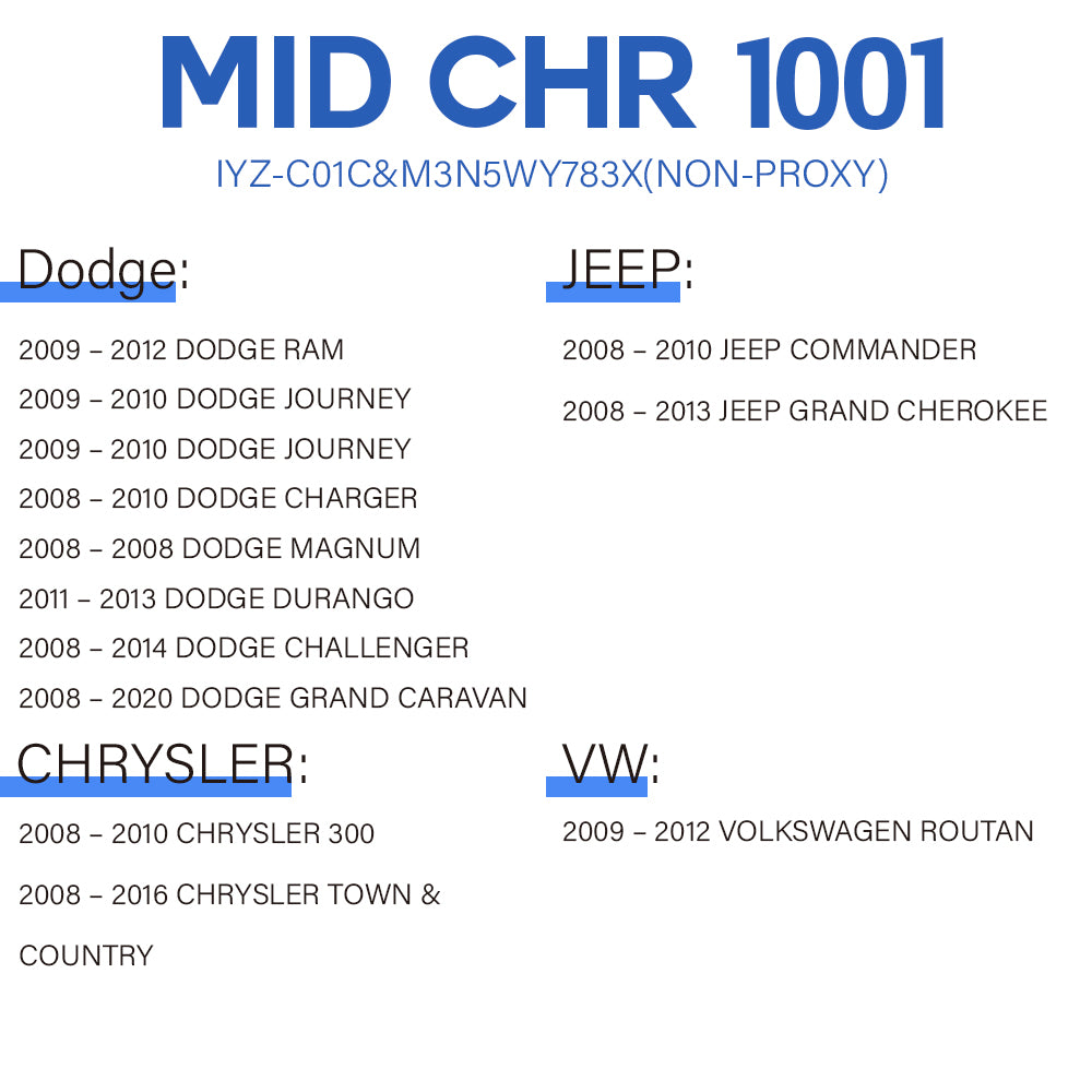 Midloski Key Fob Programmer For Select Chrysler Dodge Jeep WV